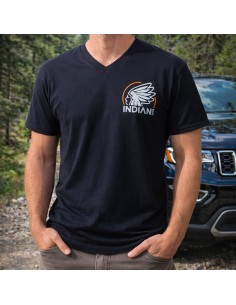 T-shirt INDIANCARS col "V" noir