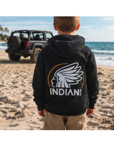 Sweat à capuche noir Indiancars enfant