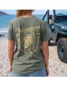 T-shirt INDIANCARS col "U" vert vintage