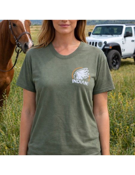 T-shirt INDIANCARS col "U" vert