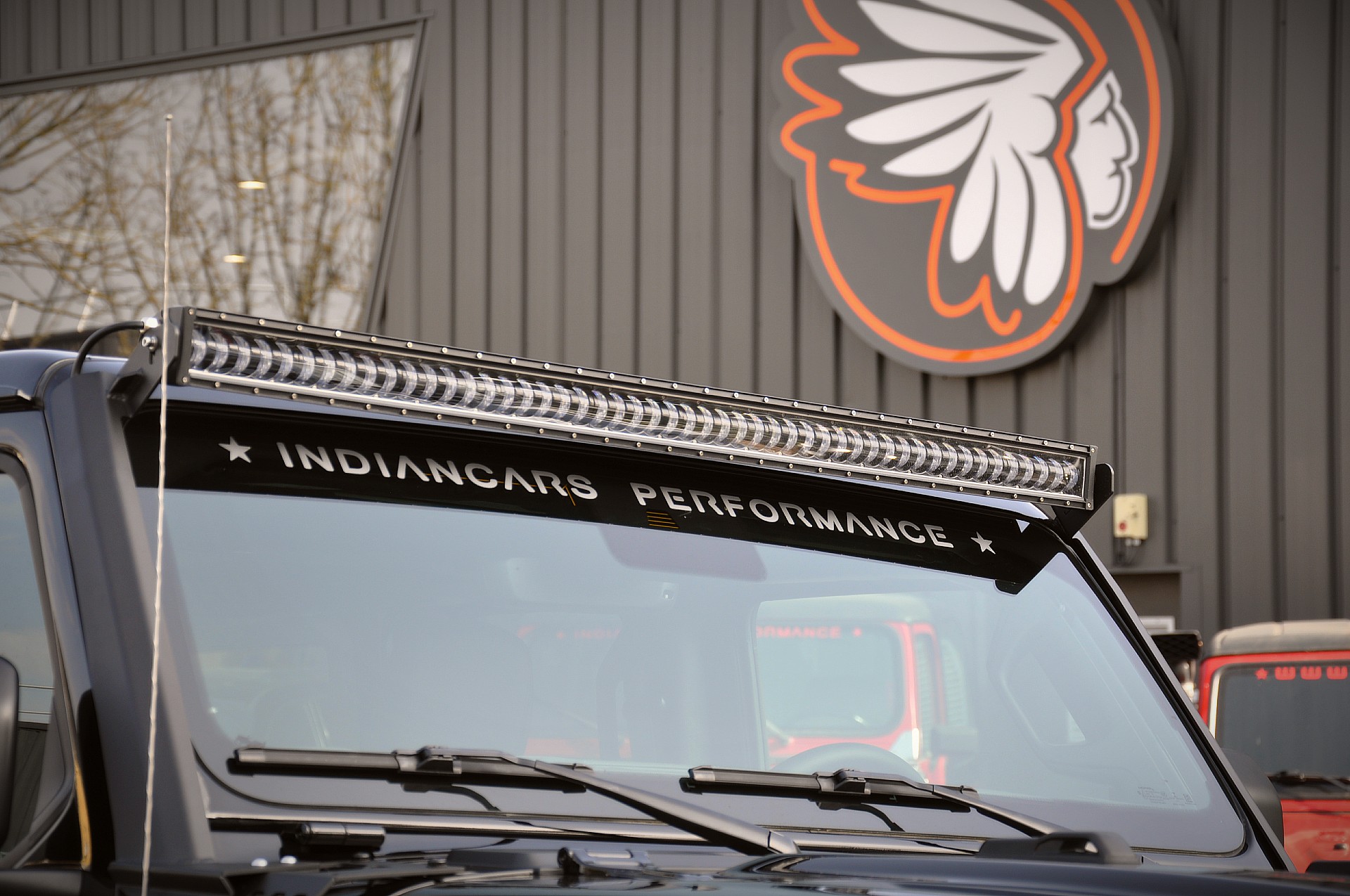 kit barre led pare brise jeep wrangler JL indiancars custom éclairage phare